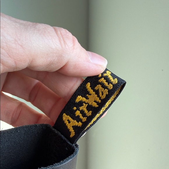 Dr. Martens Black Leather Boots with Yellow Accents - Picture 6 of 12